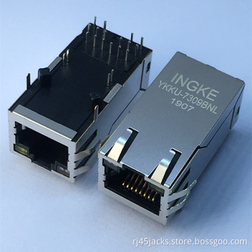 Ingke YKKU-7309BNL 100% cross 7499511611A Through Hole Gigabit PoE+ RJ45 LAN with Transformer